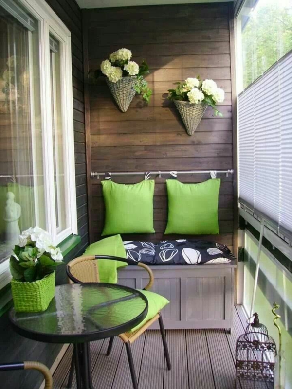 μπαλκόνι φύτευση λουλουδιών κουτί πράσινο τόνους