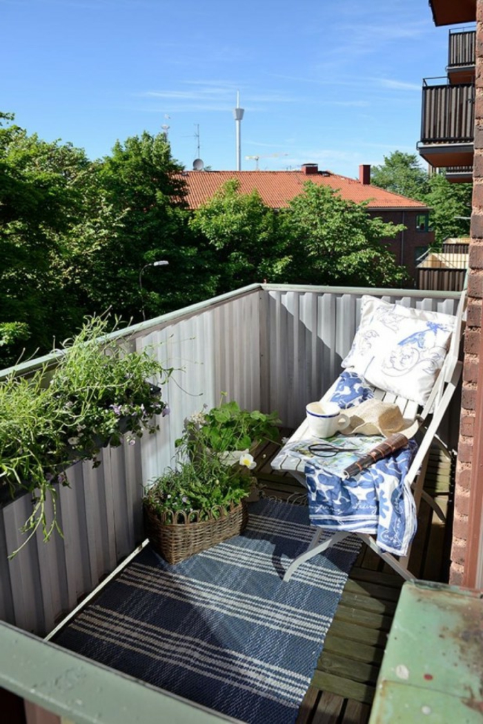 balkon design lille balkon teksturer stof mønster planter