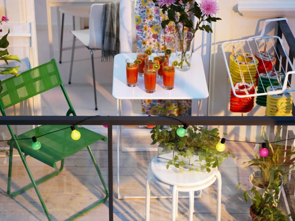 balkon design ideer folding møbler tørring rack