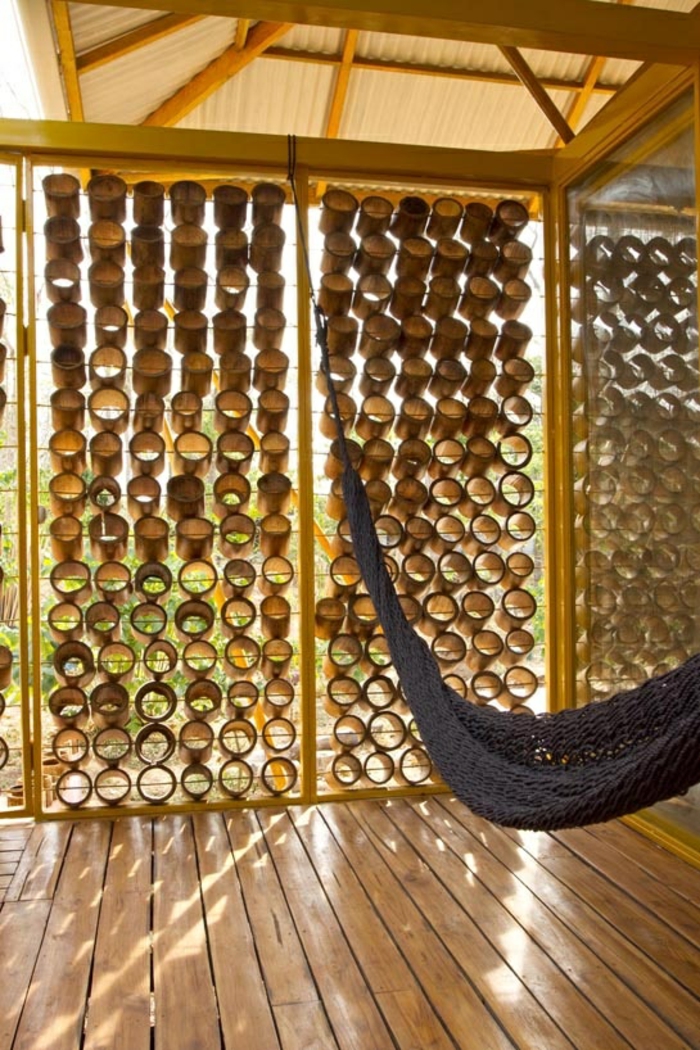 bambou décoration bambou poteaux balcon décoration intimité