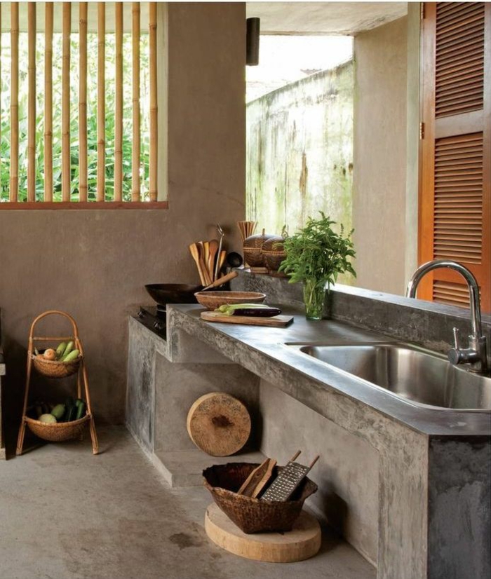 estacas de bambú obamb estacas privacidad ventanas parrilla cocina rústica