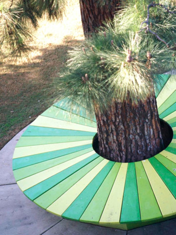 banc vert couleurs idées de décoration de jardin