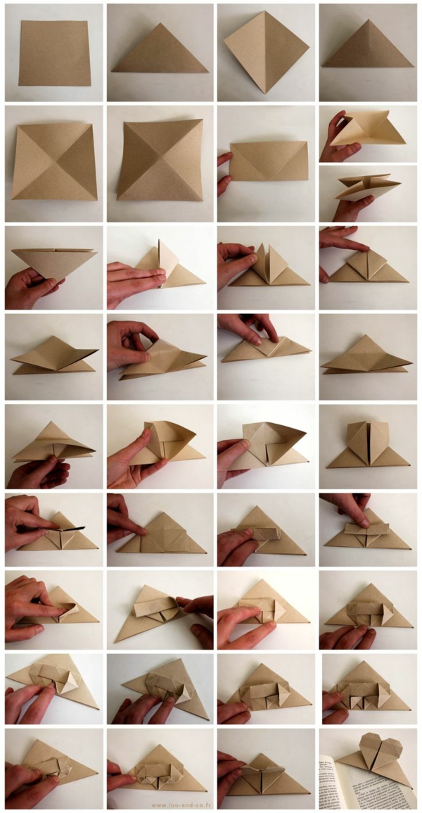 lage bokmerke selv lage ideer med papirfolding