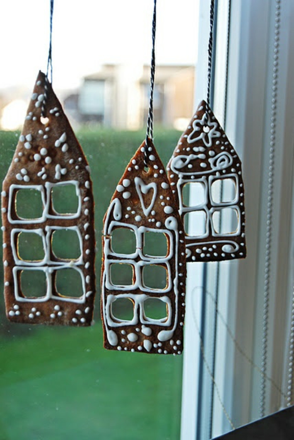 craft ideas για παράθυρα Χριστουγεννιάτικα διακοσμητικά γλυκά