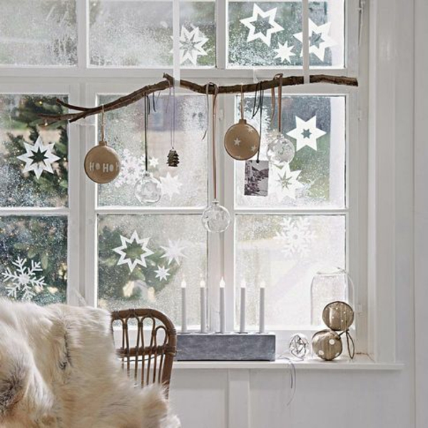 craft ideas για παράθυρα Χριστουγεννιάτικη διακόσμηση με θέμα