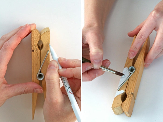 crafting nápady pro dospělé barvivo pro kreslení clothespin
