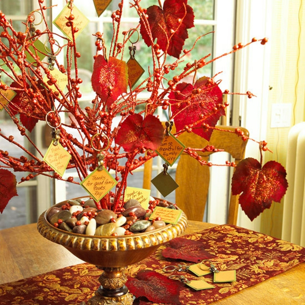 ideas de arte con materiales naturales ideas de decoración de mesa hojas de otoño