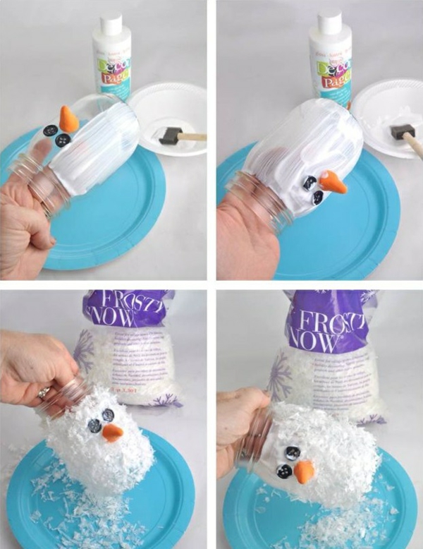 knutselen ideeën kerst crafting tips metselaar potten sneeuwpop