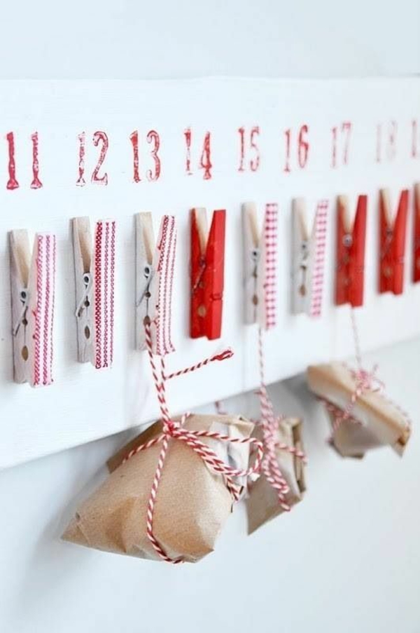 ambacht ideeën kerstmis wasknijper komst kalender cadeau-ideeën