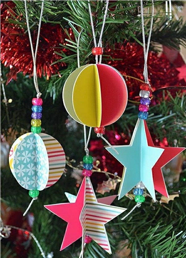 knutselen ideeën kerst kerstboom ornamenten ballen sterretjes