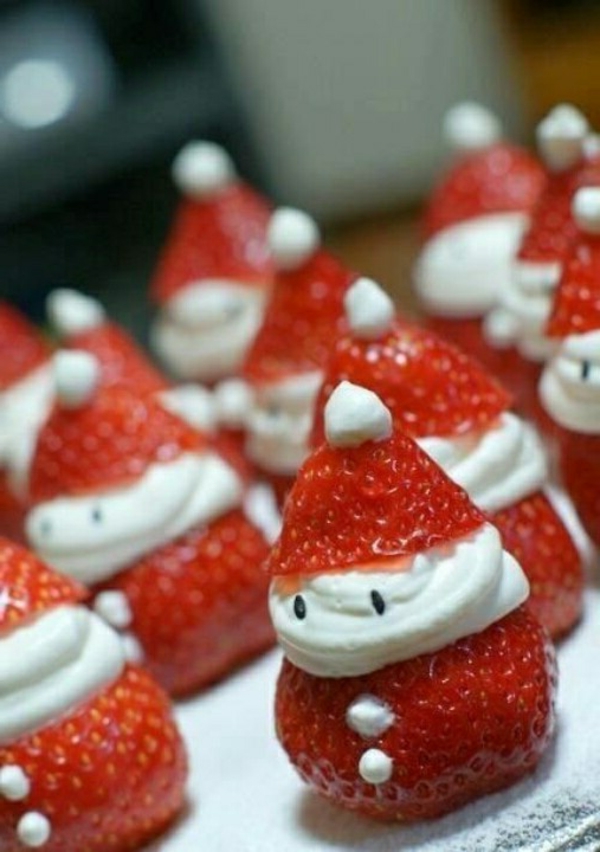 Χριστουγεννιάτικες ιδέες για τις χριστουγεννιάτικες φράουλες santa claus