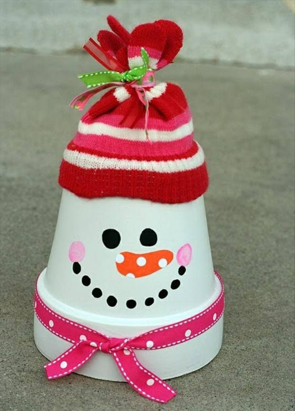 ambachtelijke ideeën voor kerst keramische pot hoed