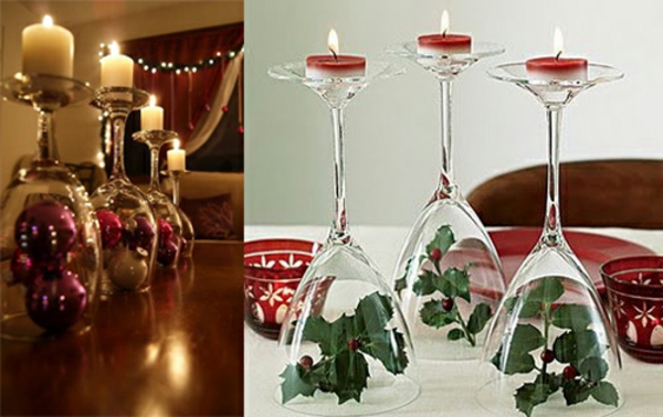 ιδέες χειροτεχνίας για γυαλιά κεριών χριστουγεννιάτικων κεριών
