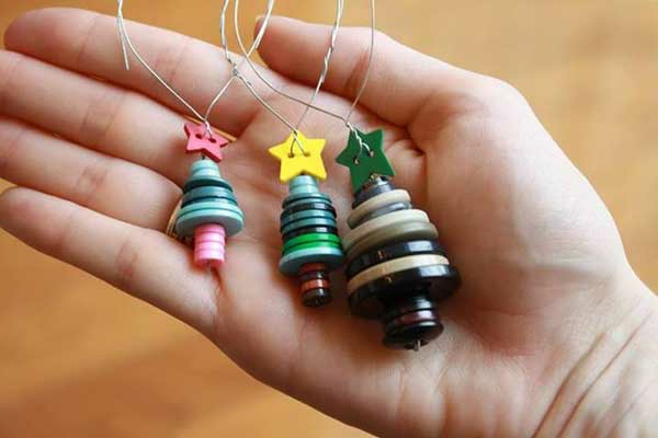 udformning ideer til jul juletræer stjerne knapper