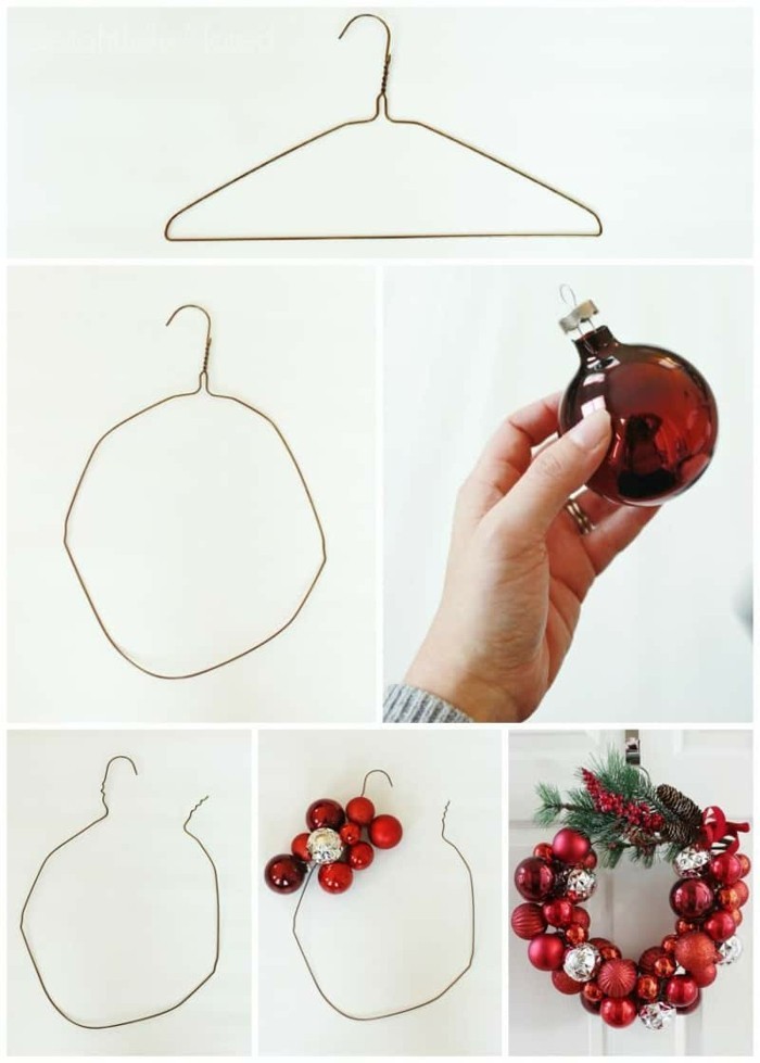 bricoler avec fil avec Drahtkleiderbuegeln bricoler des idées faire des décorations de Noël eux-mêmes