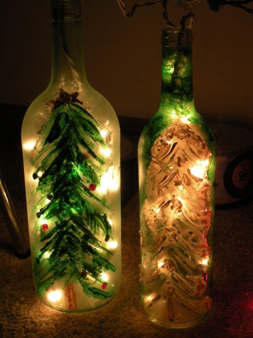 tinker with glass bottles christmas decoration
