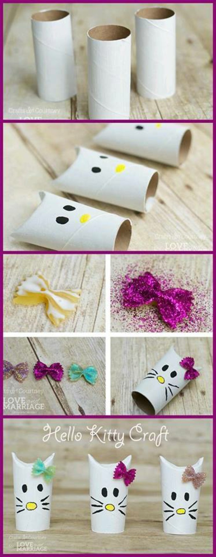 knutselen met papieren handdoeken diy ideeën versieren ideeën met kinderen helo kitty