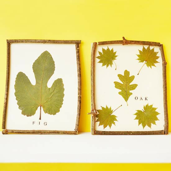 retoque con materiales naturales otoño deco marco de hojas de ramas