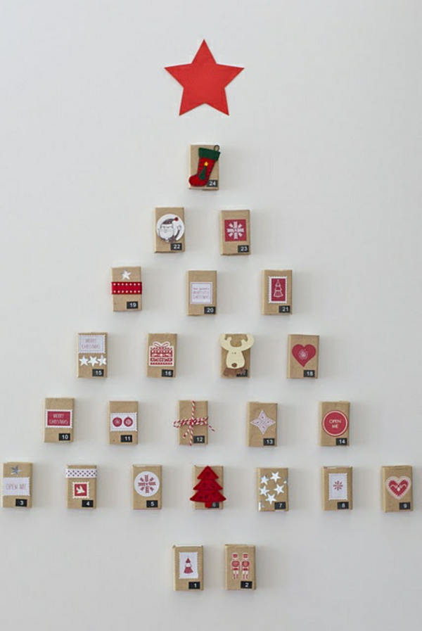 knutselen met papier adventskalender ontwerp je eigen kerstboom