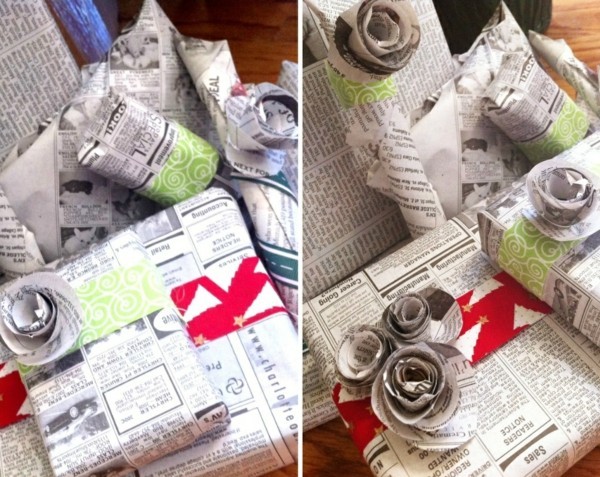 dekorere indpakning med avispapirer dekorere