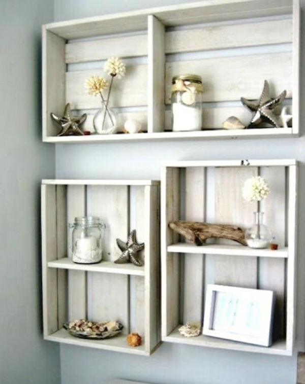 build with pallets wooden boxes wall shelves build yourself