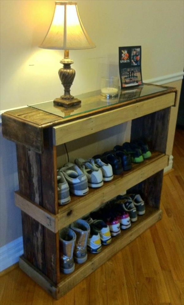 build with pallets shoe rack wood yourself build europallets