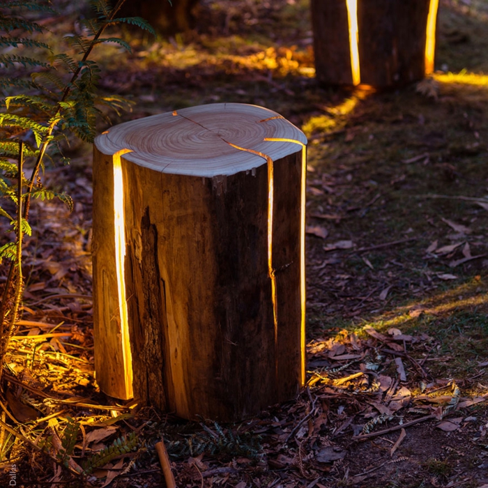 boomstammeubels Duncan Meerding designlampen