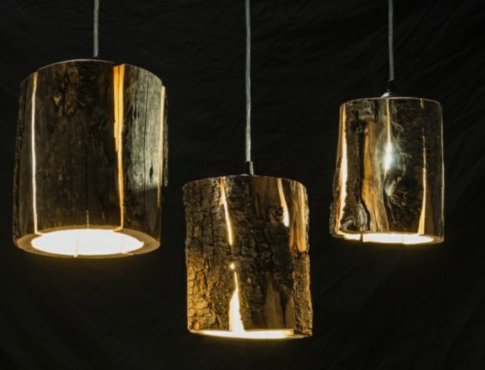 træstamme møbler af Duncan Meerding vedhæng lys