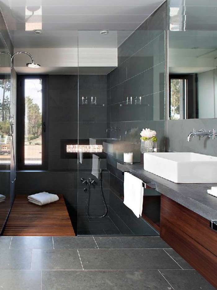 douche à l'italienne salle de bain design idée mobilier de salle de bain