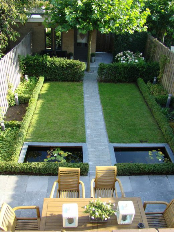 příklady moderního designu zahrady symetrické