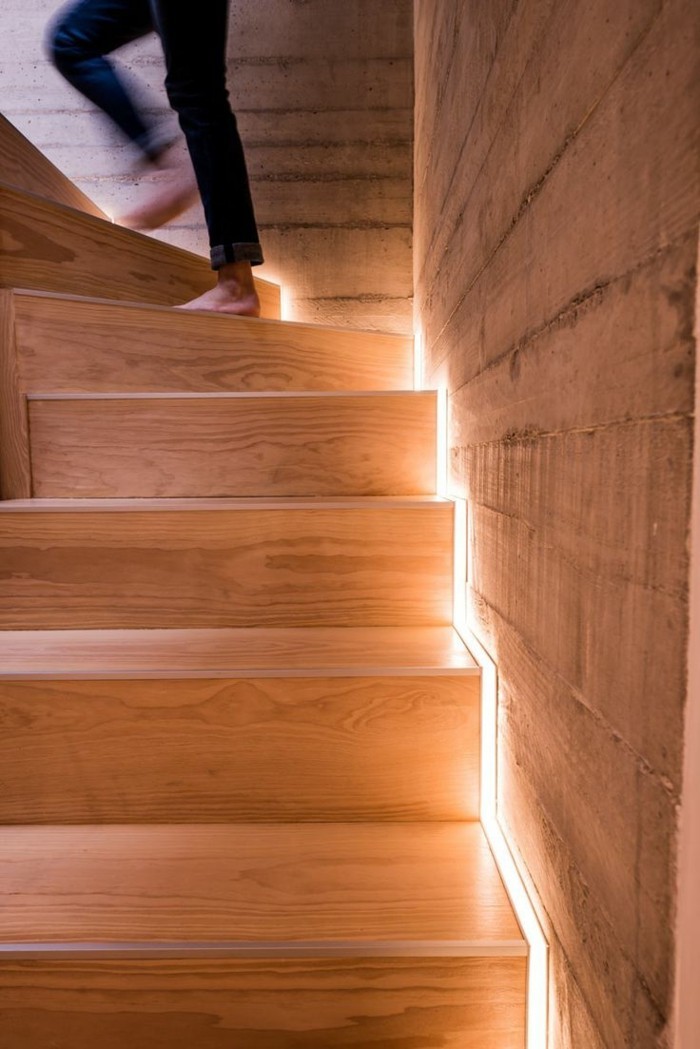 idées d'éclairage éclairage d'escalier conduit permettre