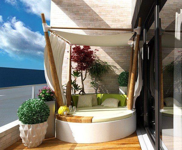 praktinis balkonas dizainas idėjas baldakimu originalus balkonas dizaino idėjos