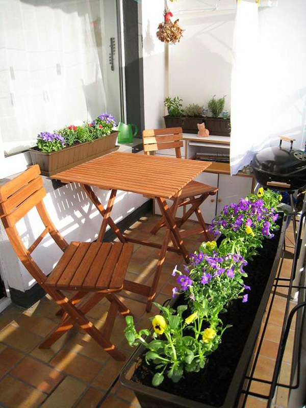 balcón cómodo diseños ideas madera soleado