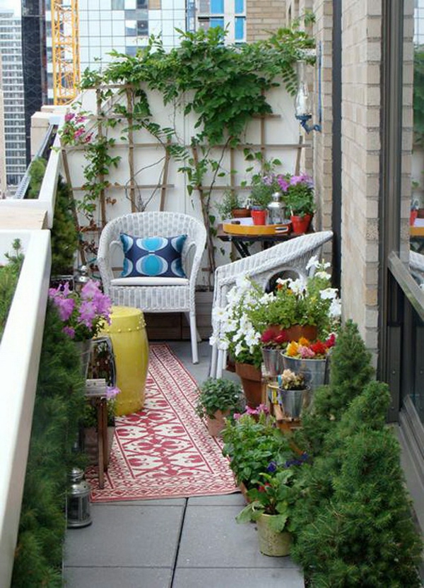 proyecto balcón diseño ideas lounger corredor plantas