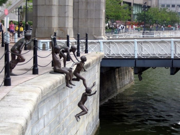 berømte kunstverk skulptur statue folk av elven