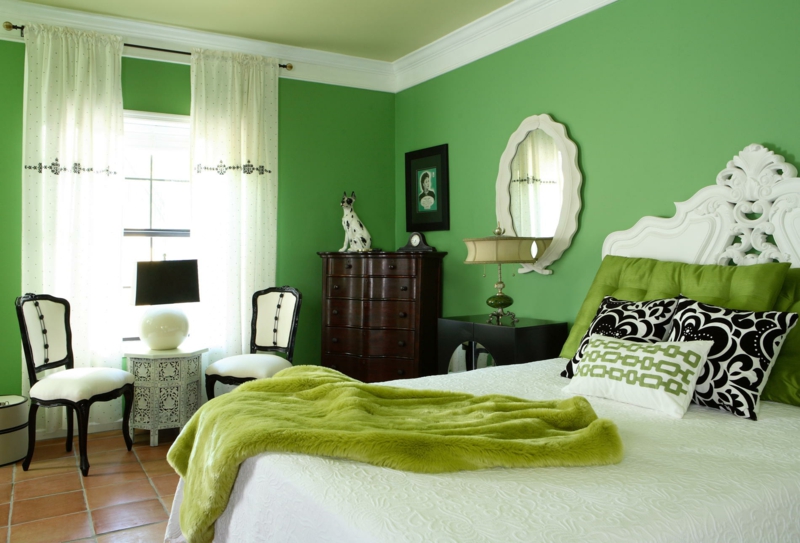 най-добрата стенна боя свежа спалня стена боя зелена