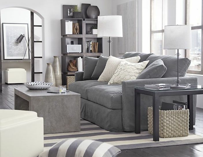 beton-sofabord-robuste industrielle-stil-grå-sofa