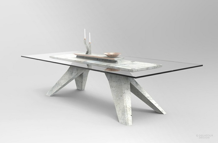 muebles de concreto de diseño en sí mismo hacen ejemplos de concreto