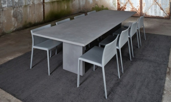 beton design betonmøbler selv lave møbler eksempler på spisestue stole