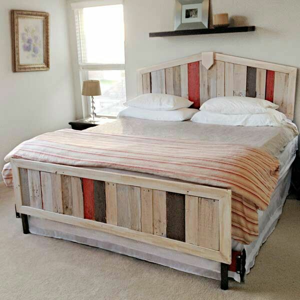 سرير مصنوع من europallets نفسك بناء أثاث غرفة نوم DIY