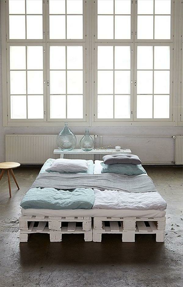 سرير مصنوع من europallets جعل diy أثاث سرير مزدوج