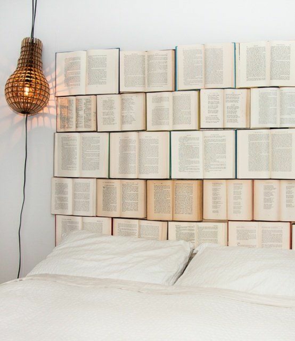 tête de lit elle-même faire des idées d'artisanat tête de lit à partir de livres