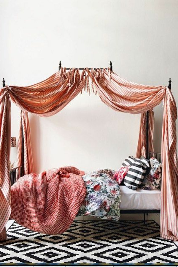Canopy soveværelse friske nuancer tæppe mønster