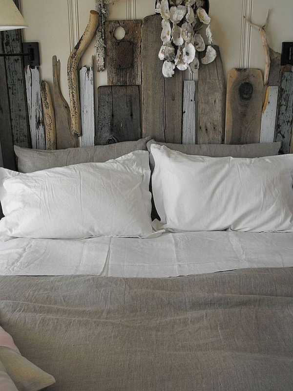 idées de tête de lit design bois Rough Linen