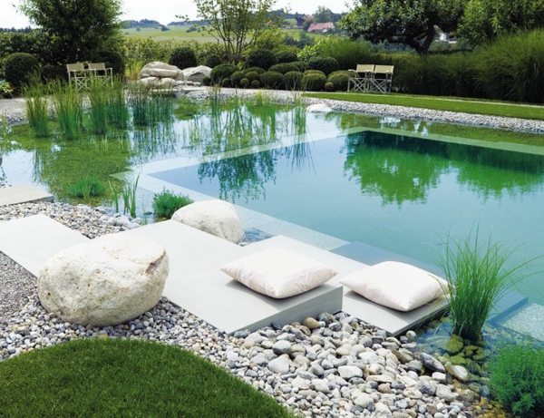 bilder basseng hage svømmebasseng ideer stein