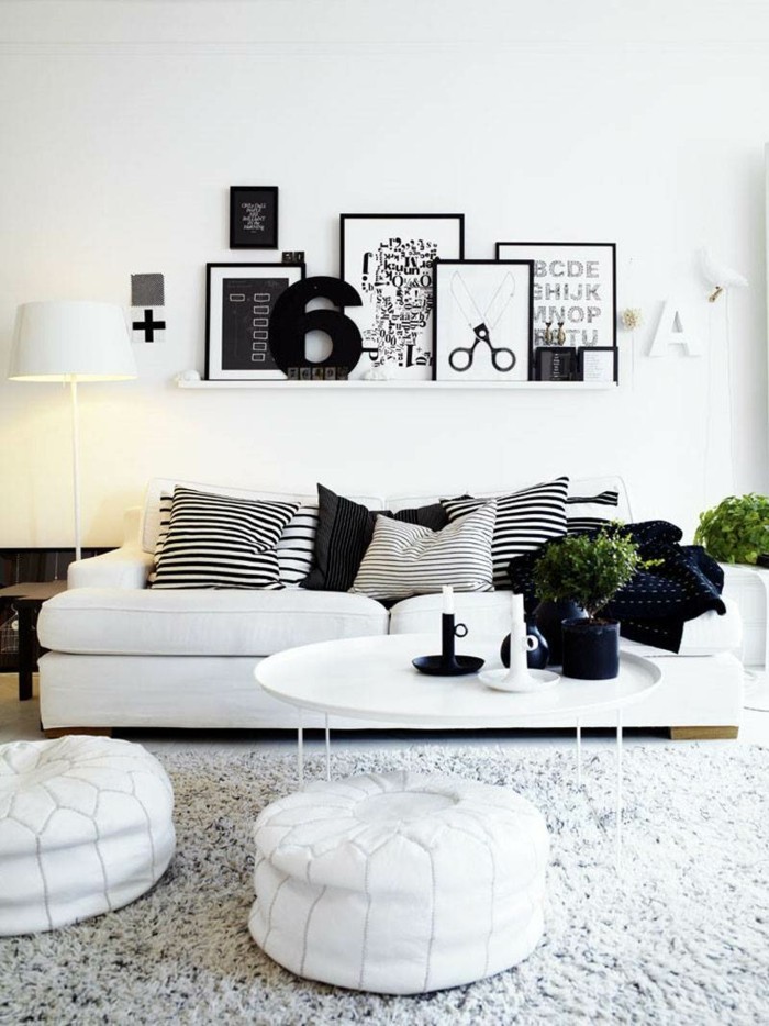 marcos de cuadros decoración del hogar salón deco tiro almohada rayas vida escandinava