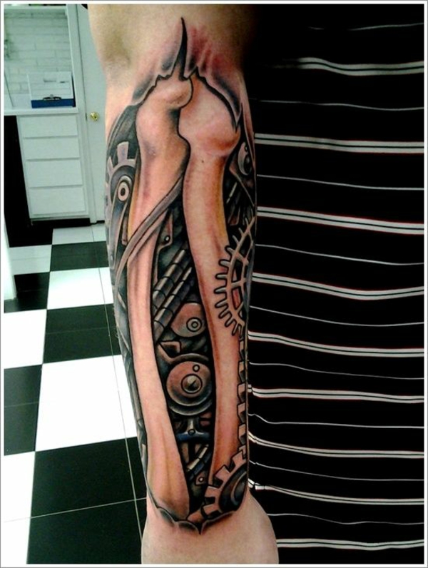 tatouage biomécanique tatouage d'avant-bras cheville