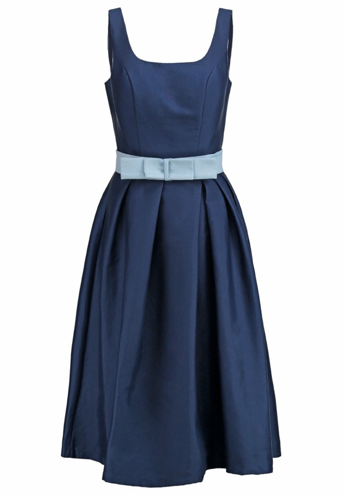 فستان أزرق اللون تصميم فساتين زرقاء dessin الحرير مع الحزام