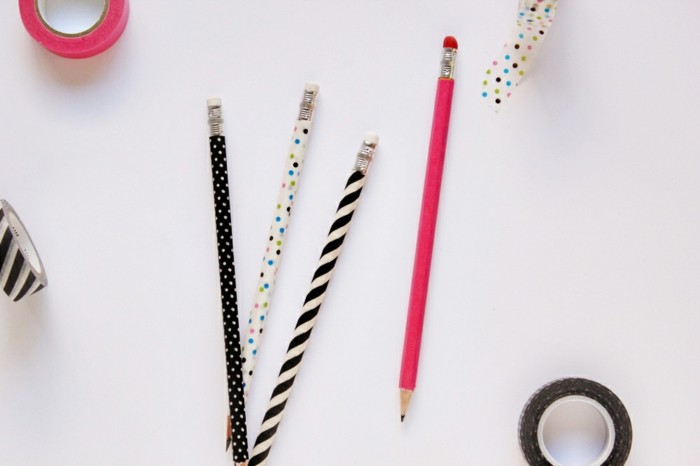 crayons décorer vous-même des idées de ruban washi