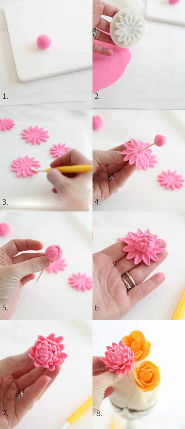 Κάνοντας λουλούδια με ιδέες fimo για να κάνετε τον εαυτό σας
